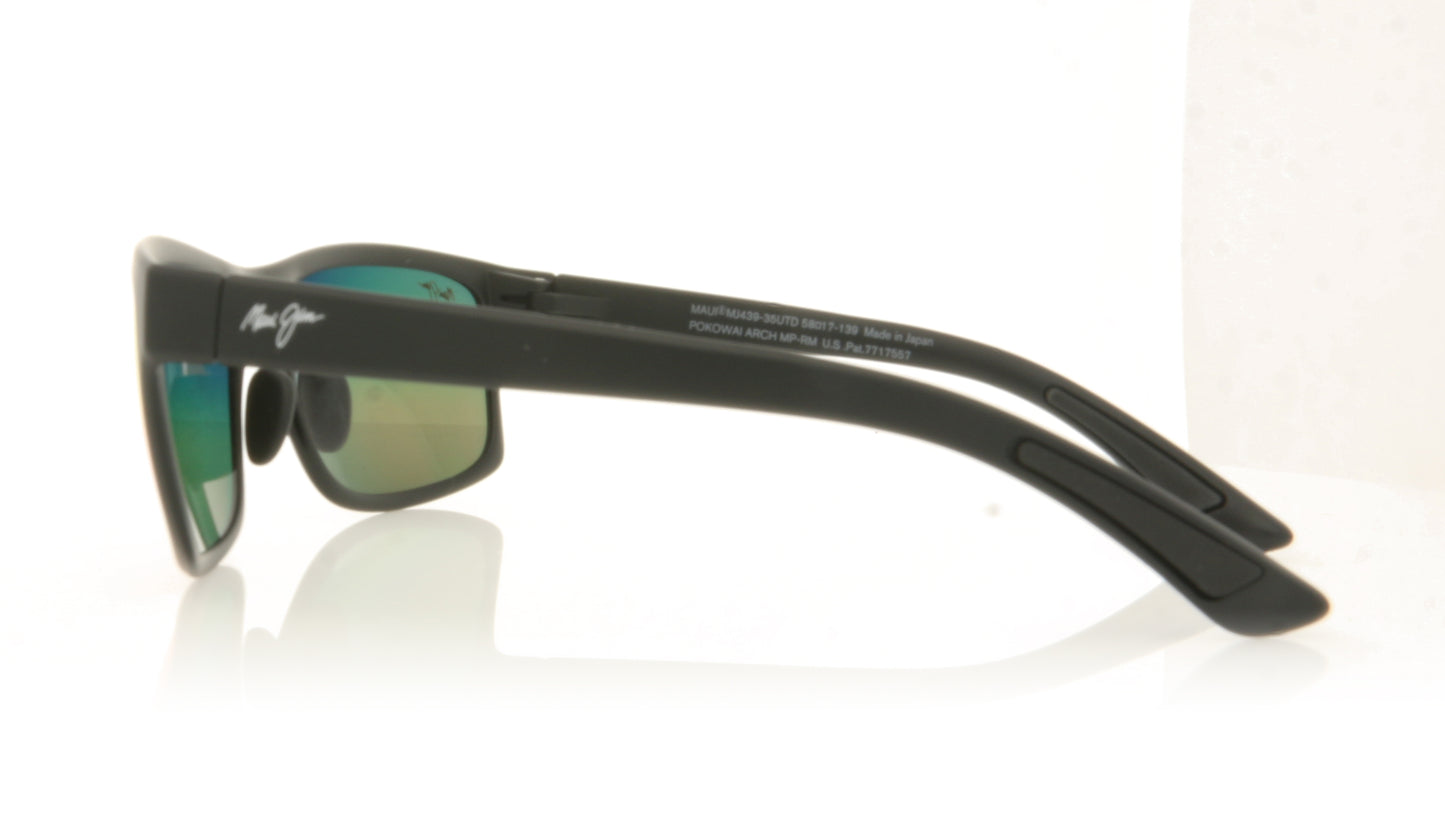 Maui Jim MJ439 Pokowai 35UTD Matte Black Sunglasses - Side