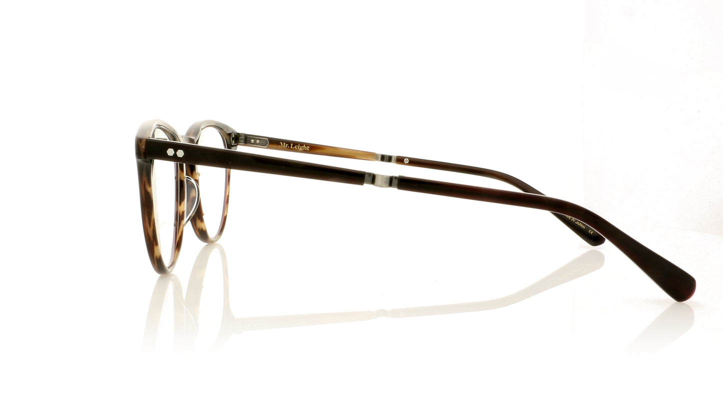 Mr. Leight Runyon C BKTORT-PW Black Tortoise-Pewter "Black Tortoise" Glasses - Side