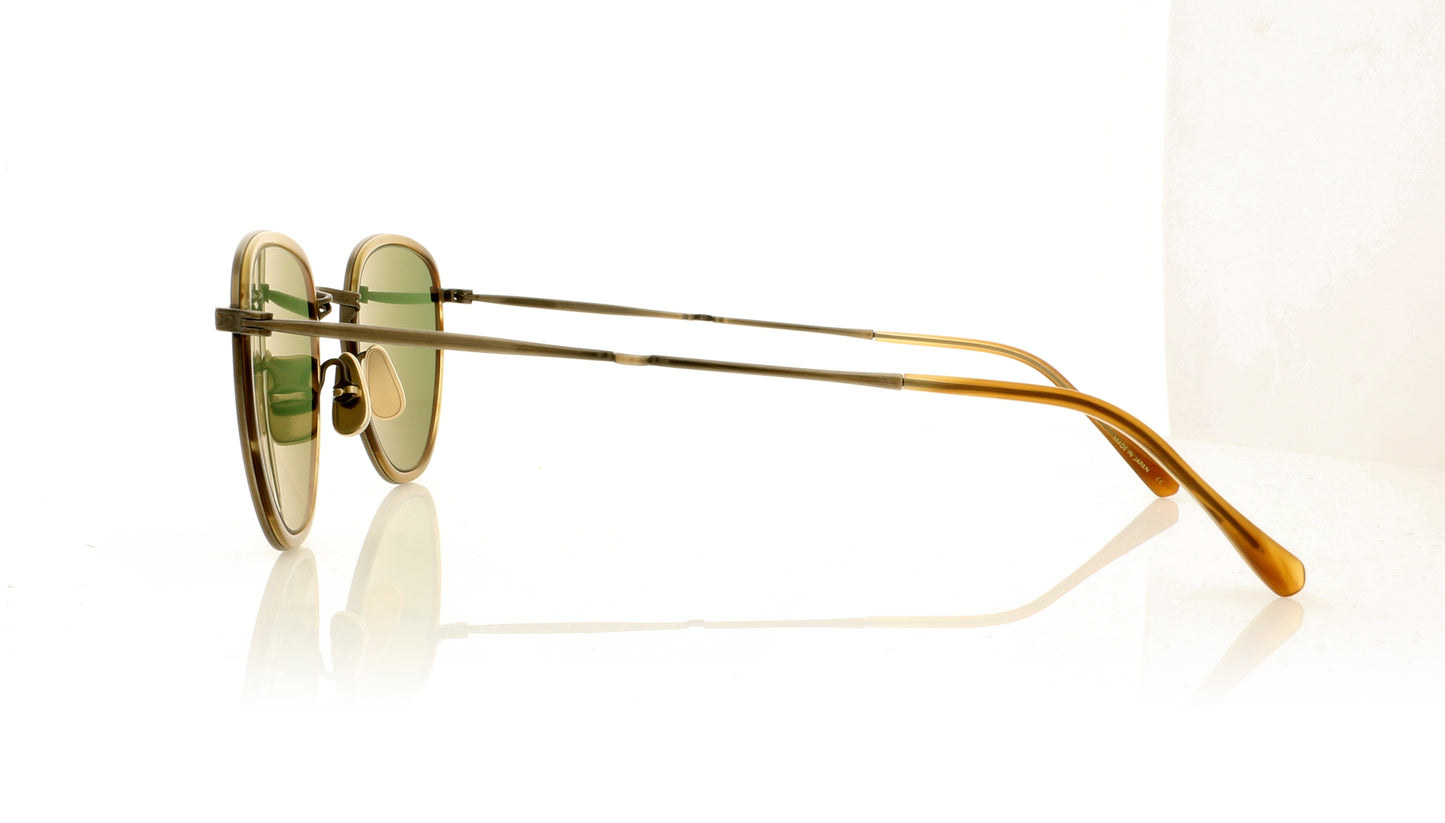 Mr. Leight Roku S BW-ATG-BW/GRNGLSS Beachwood-Antique Gold-Beachwood Gold Sunglasses - Side