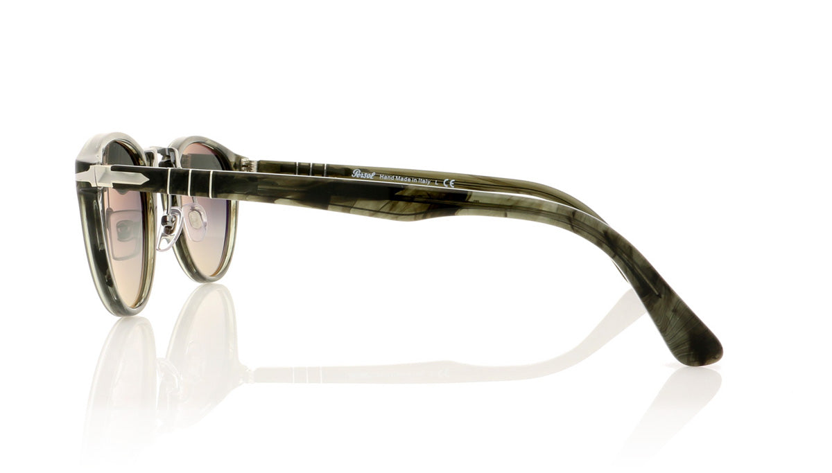 Persol Typewriter Edition 3108-S 1020/71 Strpd Gry Sunglasses - Side