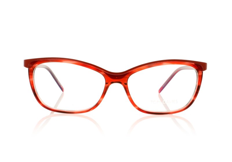 Tom Davies TD597 1642 Polished Red Glasses - 55mm | 55