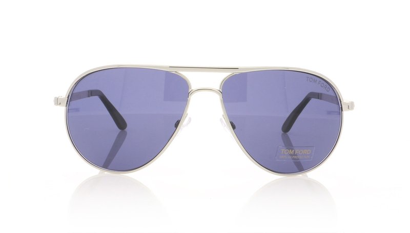Tom Ford MARKO TF0144 Shiny Rhodium/Blue 18V Sunglasses - 58mm | 58