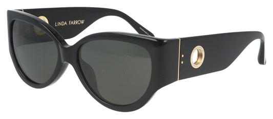Linda Farrow Connie C1 Black Sunglasses - Angle