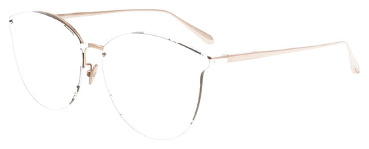 Linda Farrow Calthorpe C87 Brown and Rose Gold Glasses - Angle
