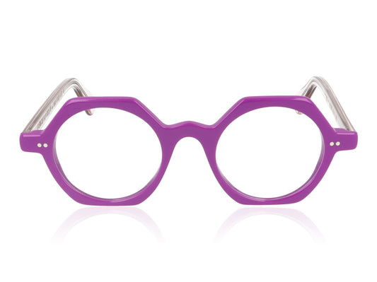 La Brique & La Violette Kiss VL Purple and Transparent Peach Glasses - Front