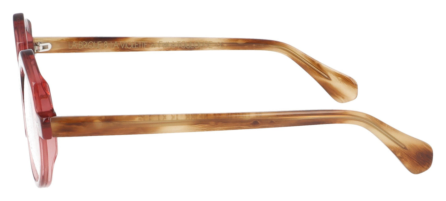 La Brique & La Violette Home RF/BR Transparent Pink and Tortoise Glasses - Side