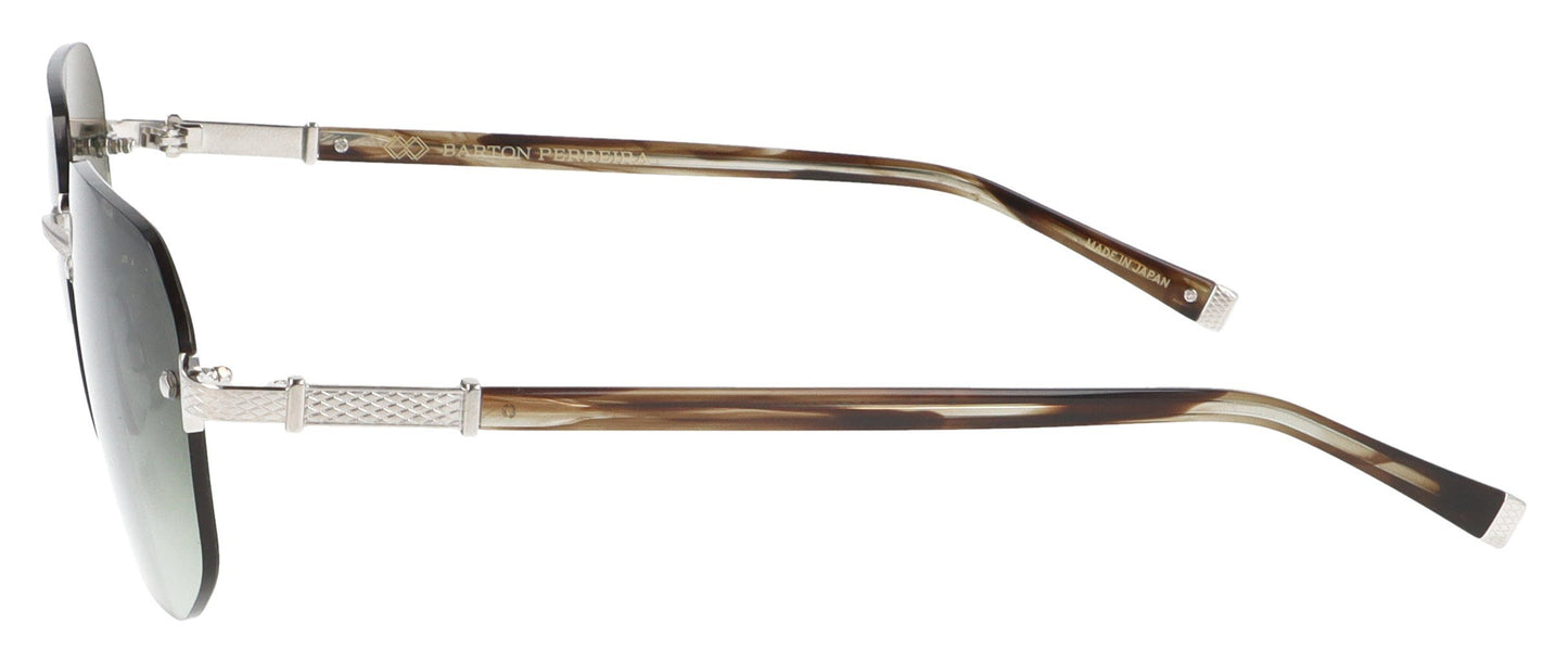 Barton Perreira Quinn 2UJ Brown and Silver Sunglasses - Side