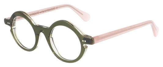 La Brique & La Violette Lip VEC/RS Green and Pink Glasses - Angle