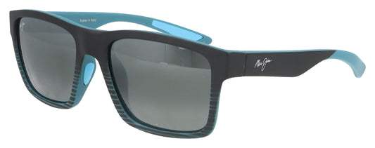 Maui Jim The Flats 02 Black with Teal Stripes Sunglasses - Angle