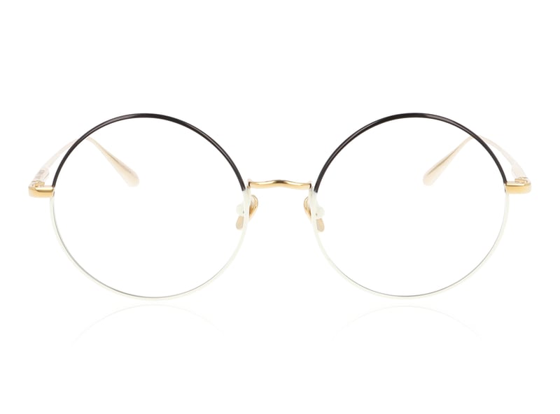 Linda Farrow Bea Black, White & Gold C5 Glasses - 58mm | 58