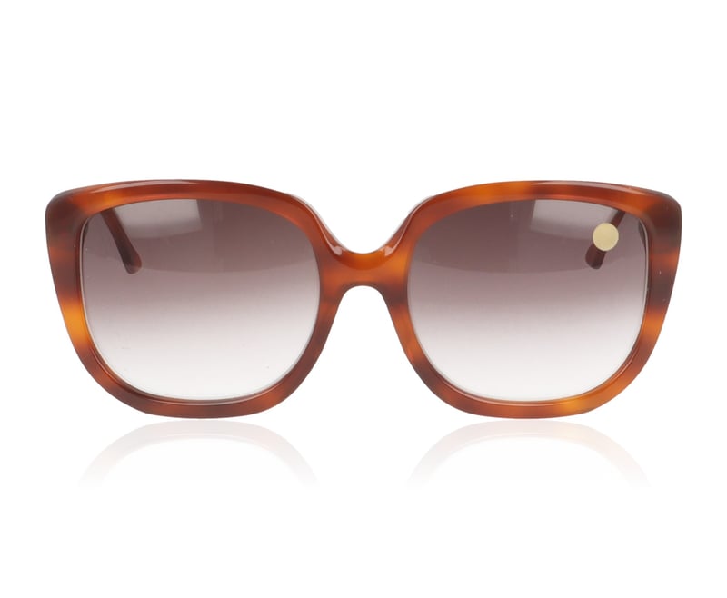 John Dalia Marylin M Tortoise/24K Gold/Grad Grey Lenses C13 Sunglasses - 58mm | 58