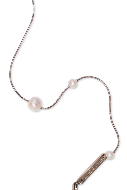 Frame Chain Drop Pearl WHG White Gold Frame Chain
