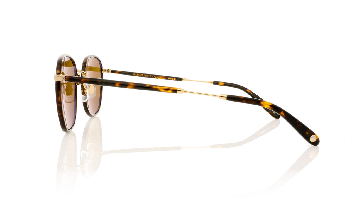 Garrett Leight Grant 4009 BBT-G-DKT/PBN Bourbon Tortoise Sunglasses - Side