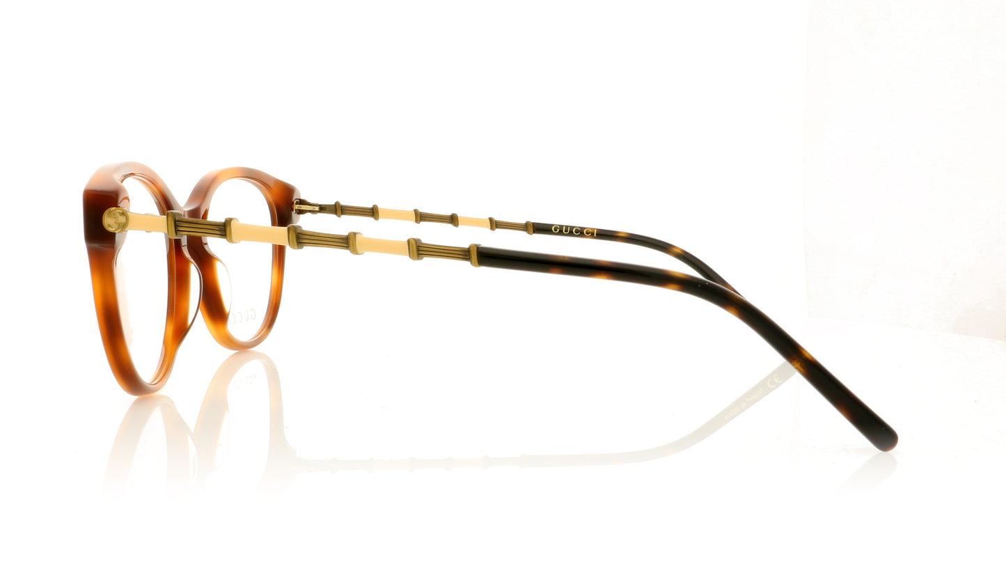 Gucci GG0656O 3 Havana Gold Glasses - Side