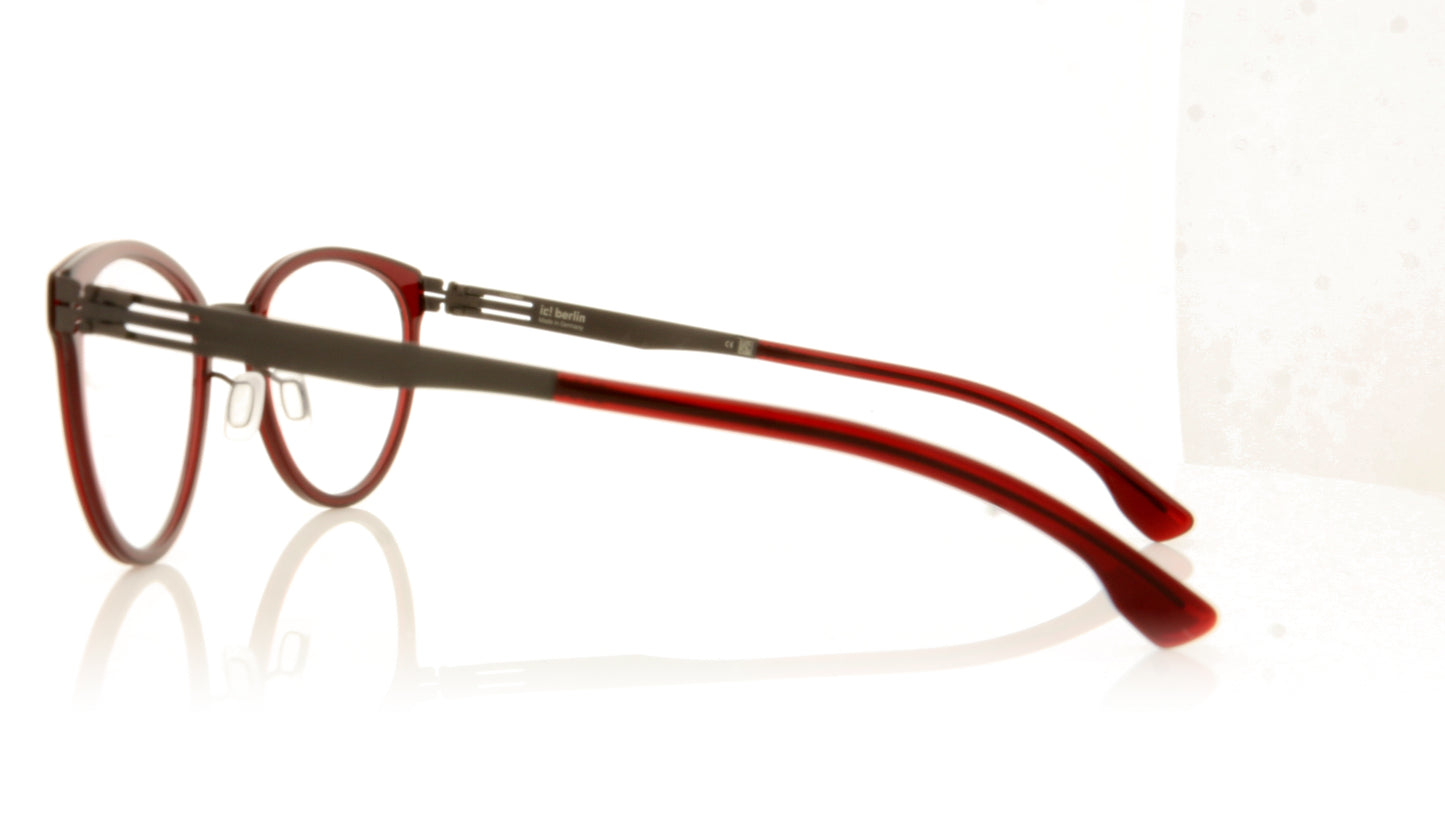 ic! berlin Beate J TBR Teak Barolo Red Glasses - Side