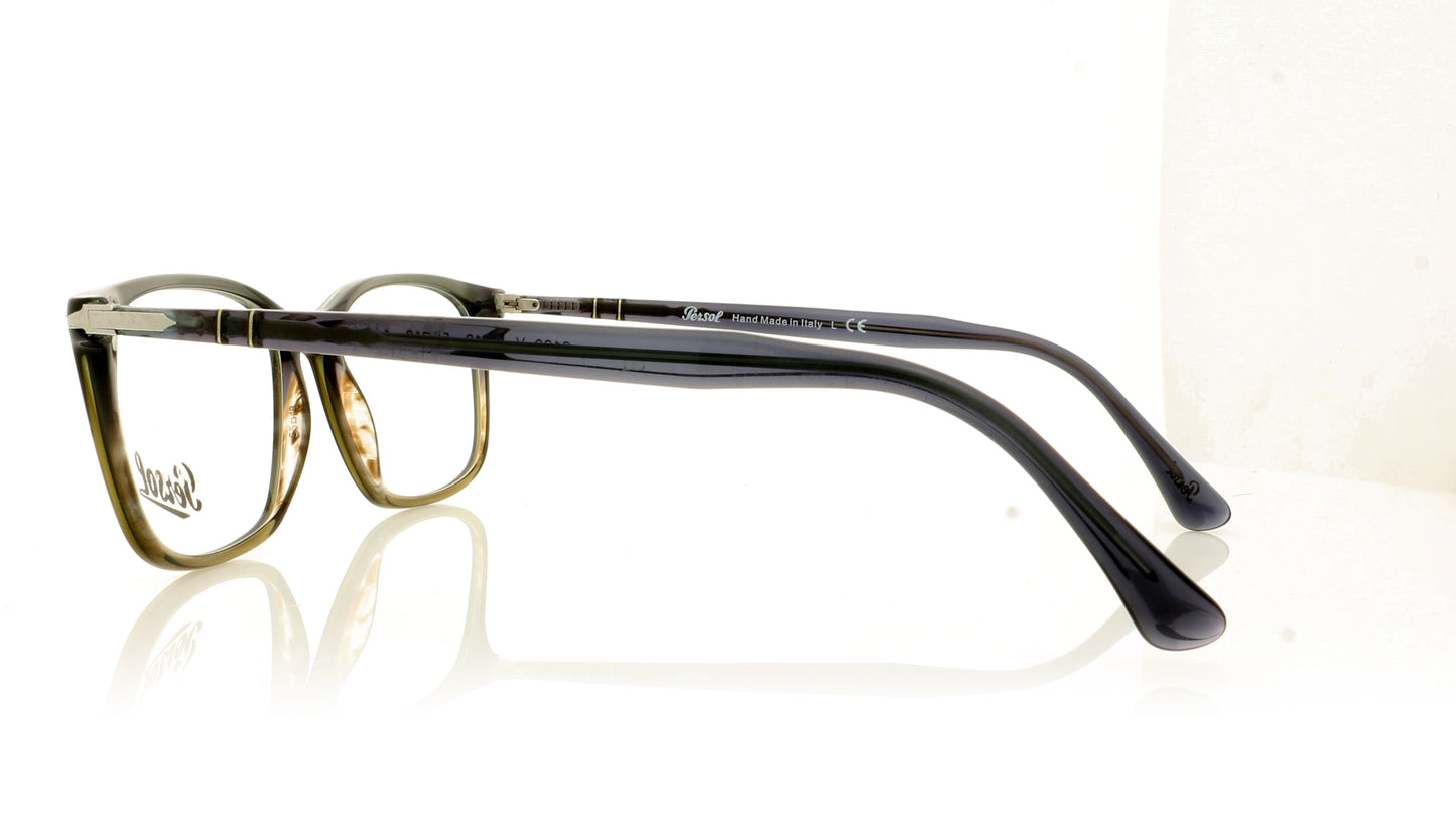 Persol 0PO3189V 1012 Gradient Grey Stripped Green Glasses - Side