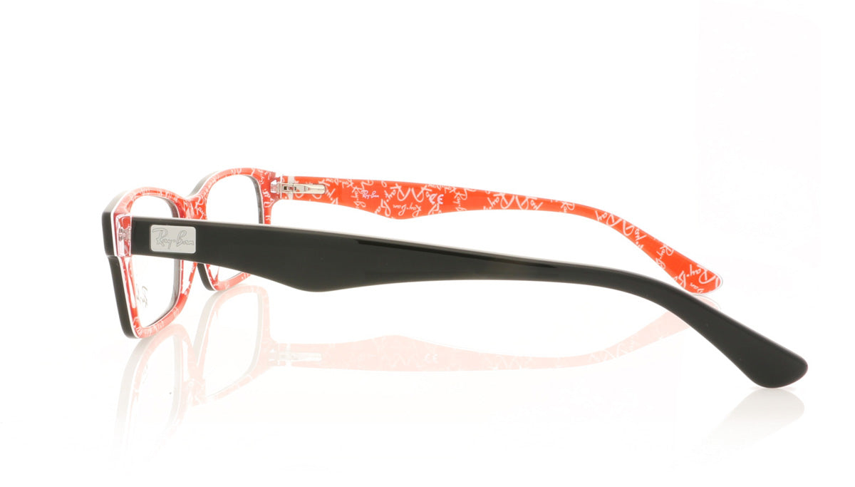 Ray-Ban 0RX5206 2479 Top Black On Texture Red Glasses - Side