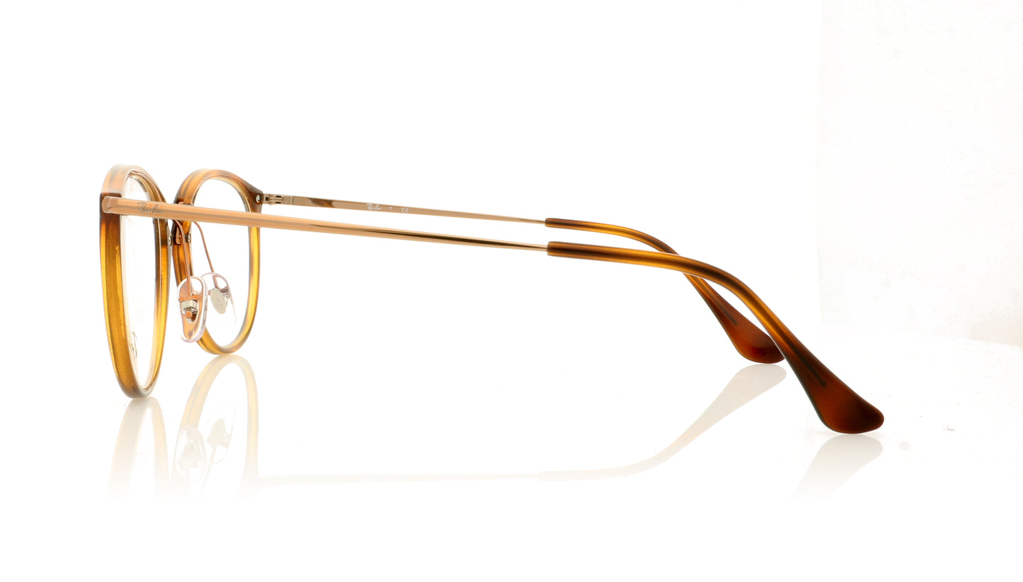 Ray-Ban 0RX7140 5687 Stripped Havana Glasses - Side