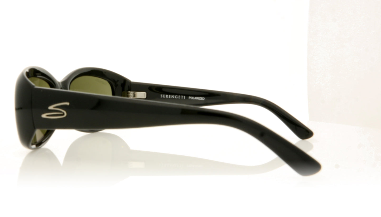 Serengeti Bianca Shiny Black Shiny Black Sunglasses - Side