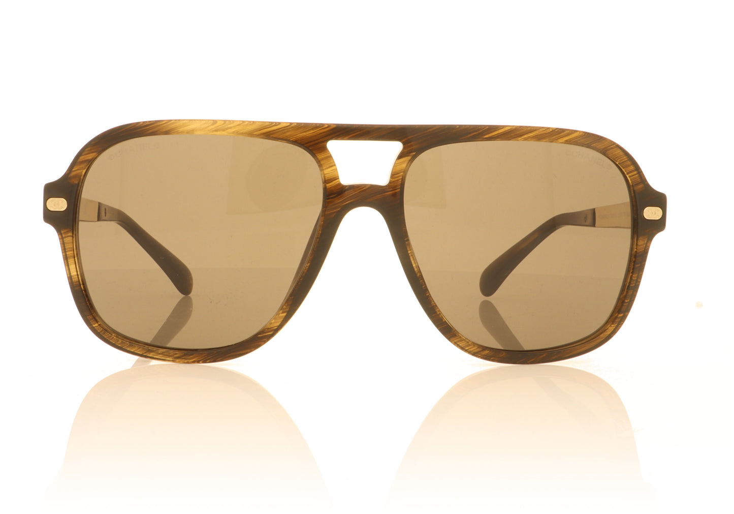 Chanel 0CH5436Q 1667/33 Brown Striped Sunglasses - Front