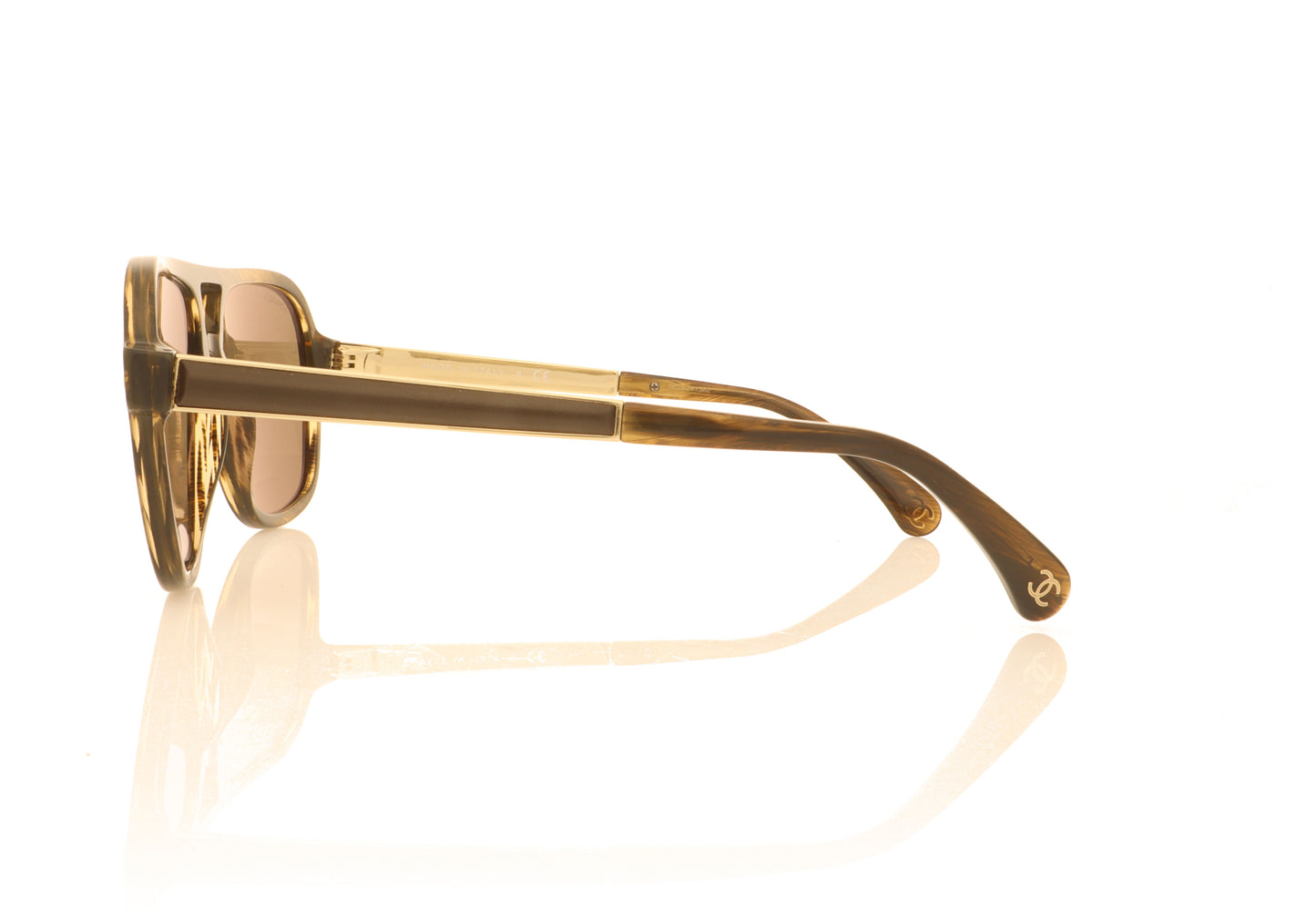 Chanel 0CH5436Q 1667/33 Brown Striped Sunglasses - Side