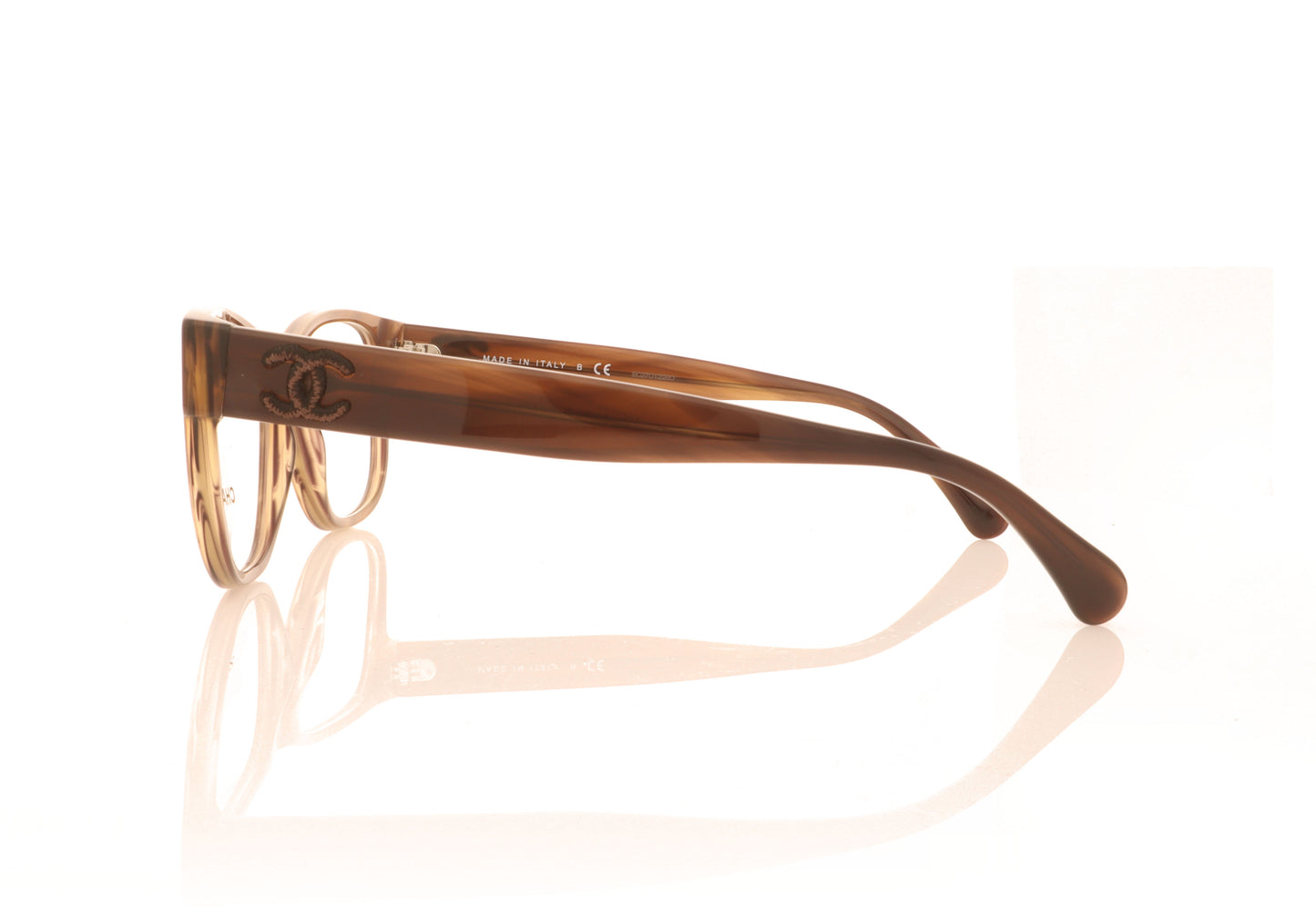 Chanel 0CH3416 C1416 Striped Brown Glasses - Side