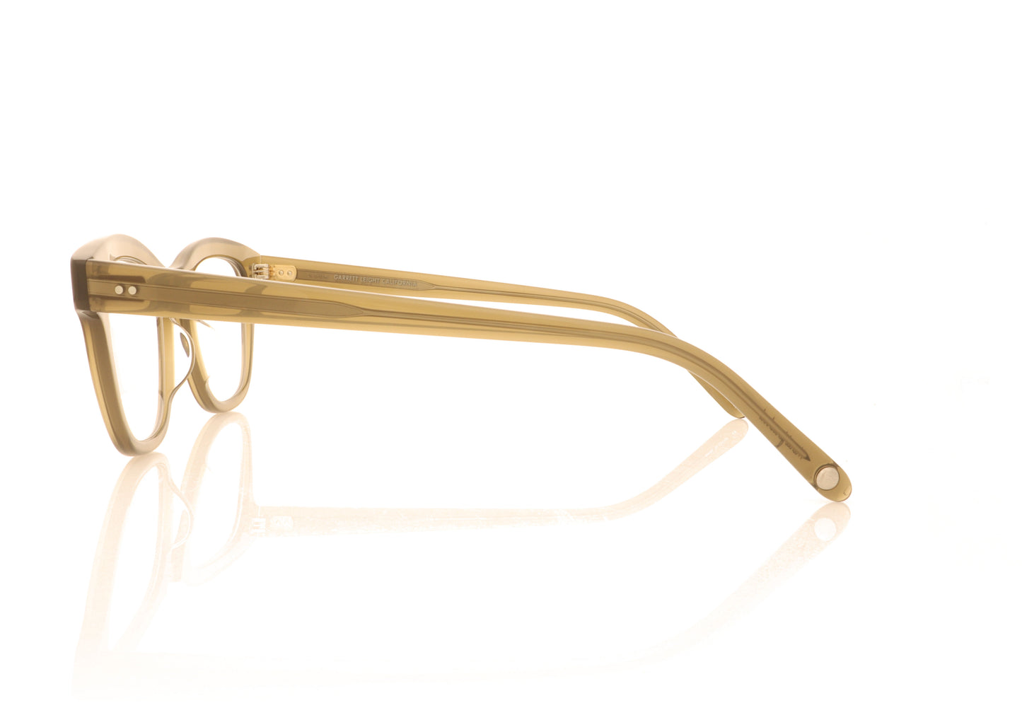 Garrett Leight Glyndon 1090 OLIO Olive Glasses - Side