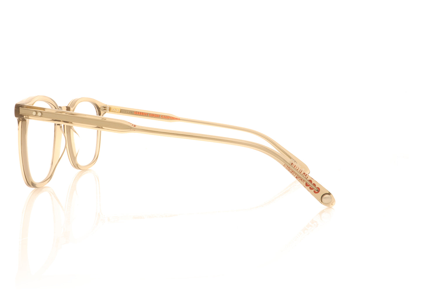 Garrett Leight Ruskin Eco OLVCR Olive Crystal Glasses - Side