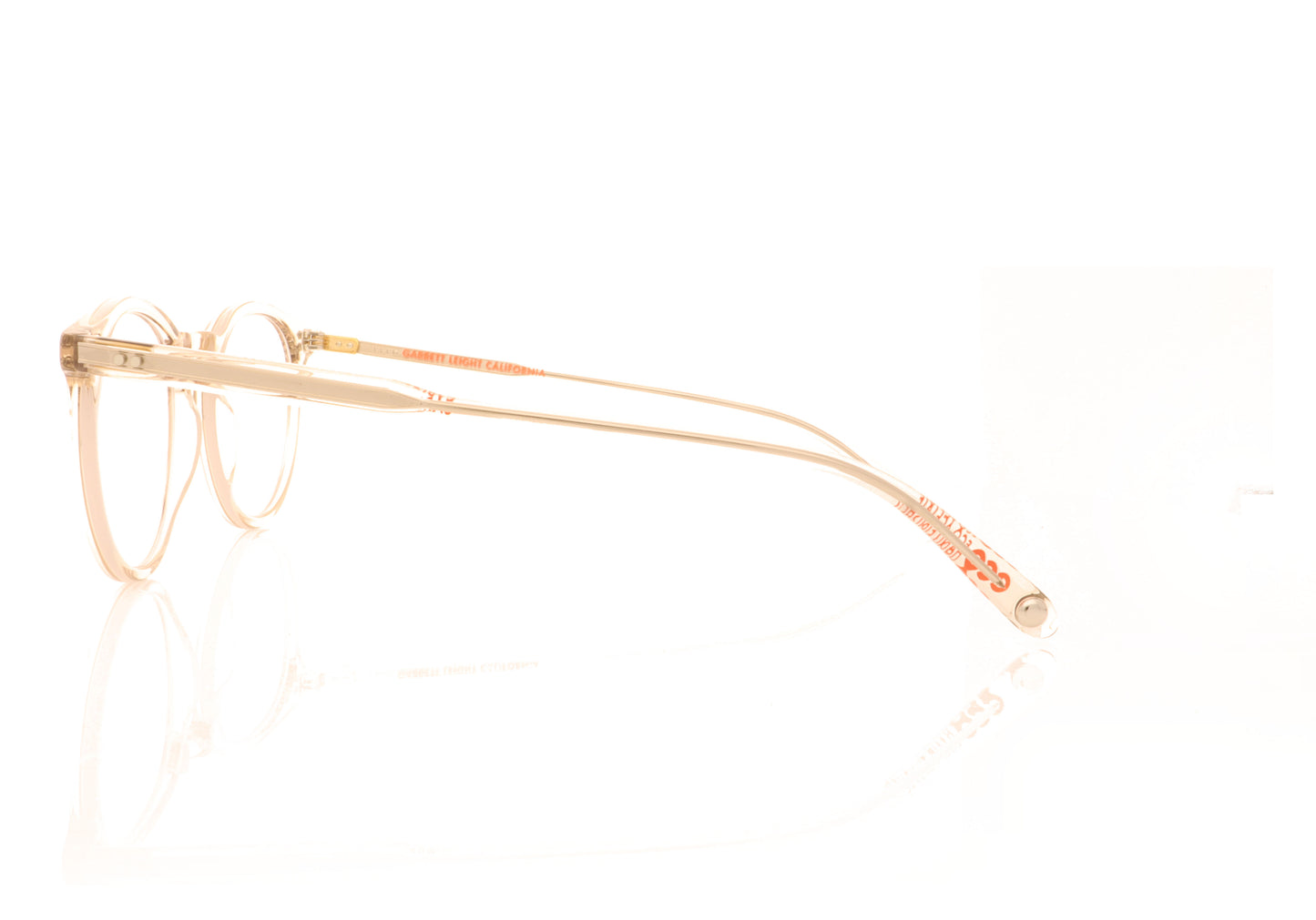 Garrett Leight Carlton Eco BGECR Beige Crystal Glasses - Side