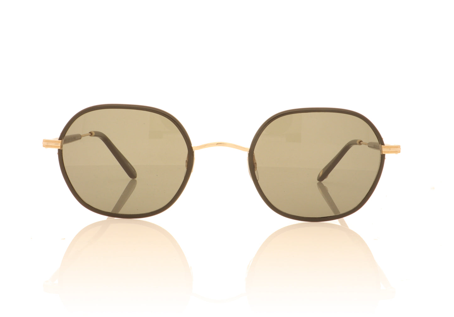 Garrett Leight Norfolk 4057 BK-G/GRY Black-Gold Sunglasses - Front