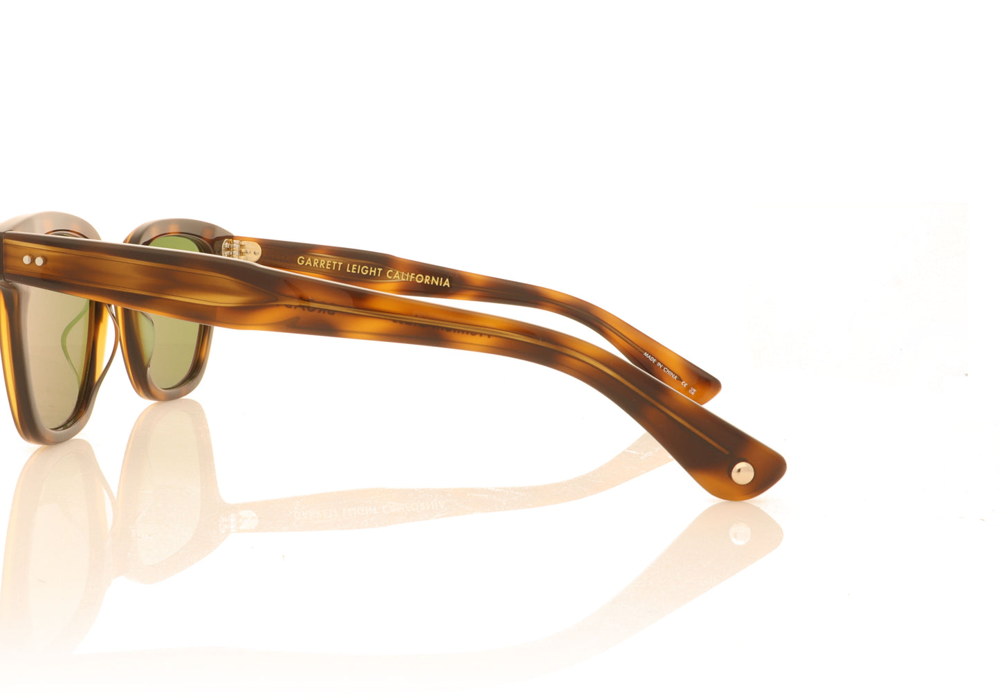 Garrett Leight Broadway SPBRNSH Spotted Brown Shell Sunglasses - Side