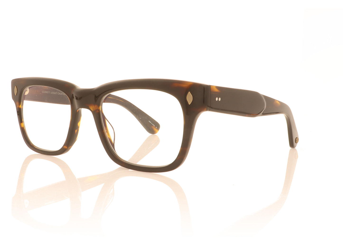 Garrett Leight Troubadour COFT Coffee Tortoise Glasses - Angle