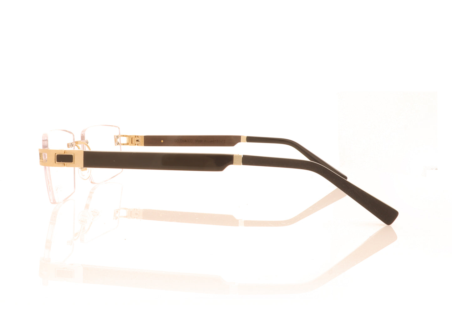 Gold & Wood Cosmos 05 A93 Marbled Horn Glasses - Side