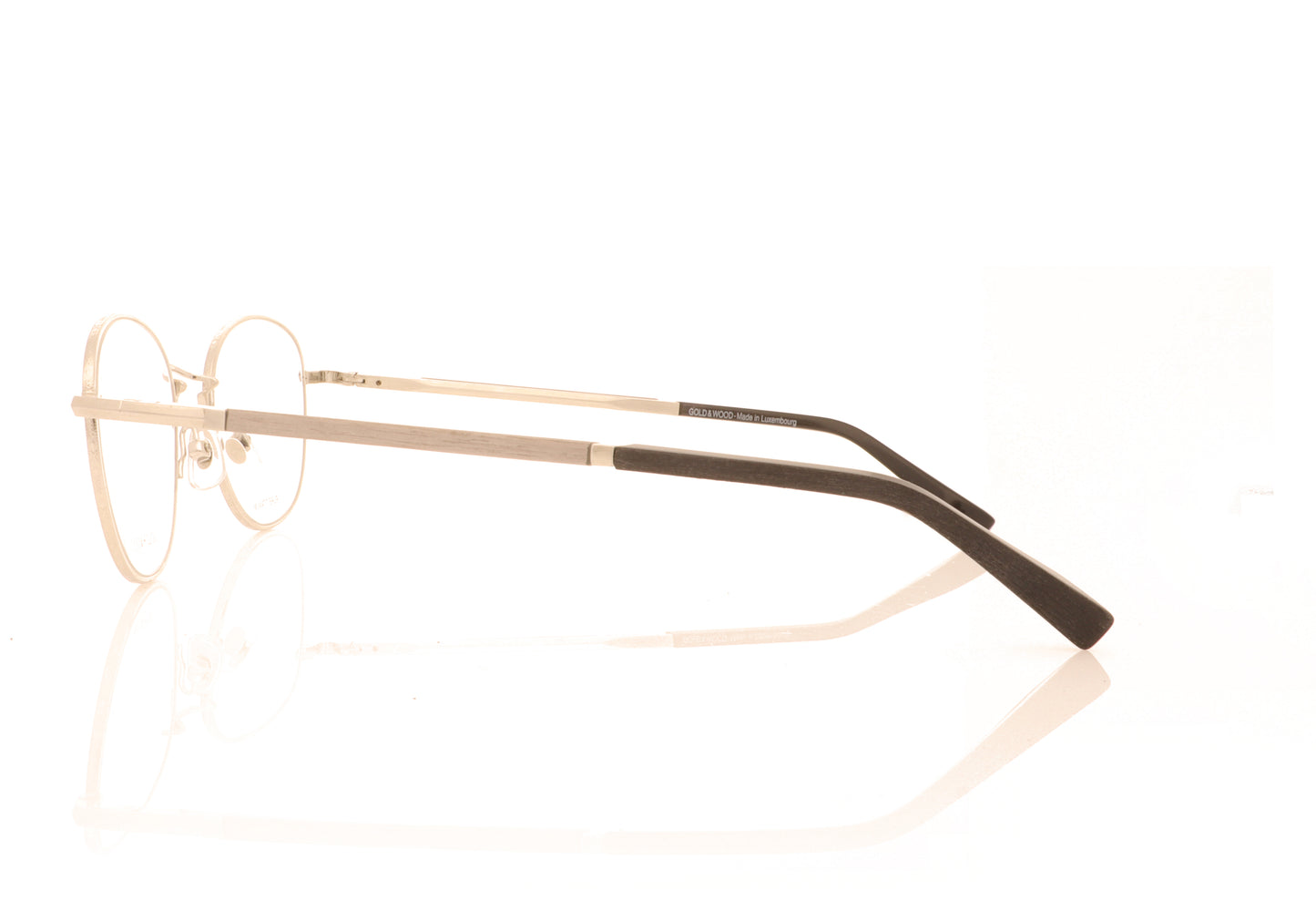 Gold & Wood Orsay 01-03 Antique Silver Glasses - Side