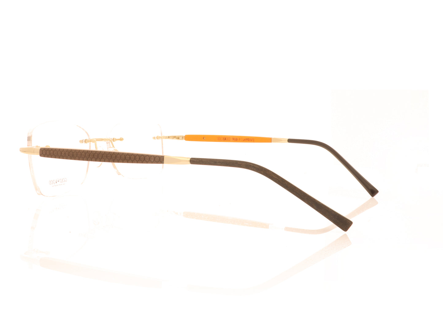 Gold & Wood RIO G&W 1.03 Brown & Orange Glasses - Side
