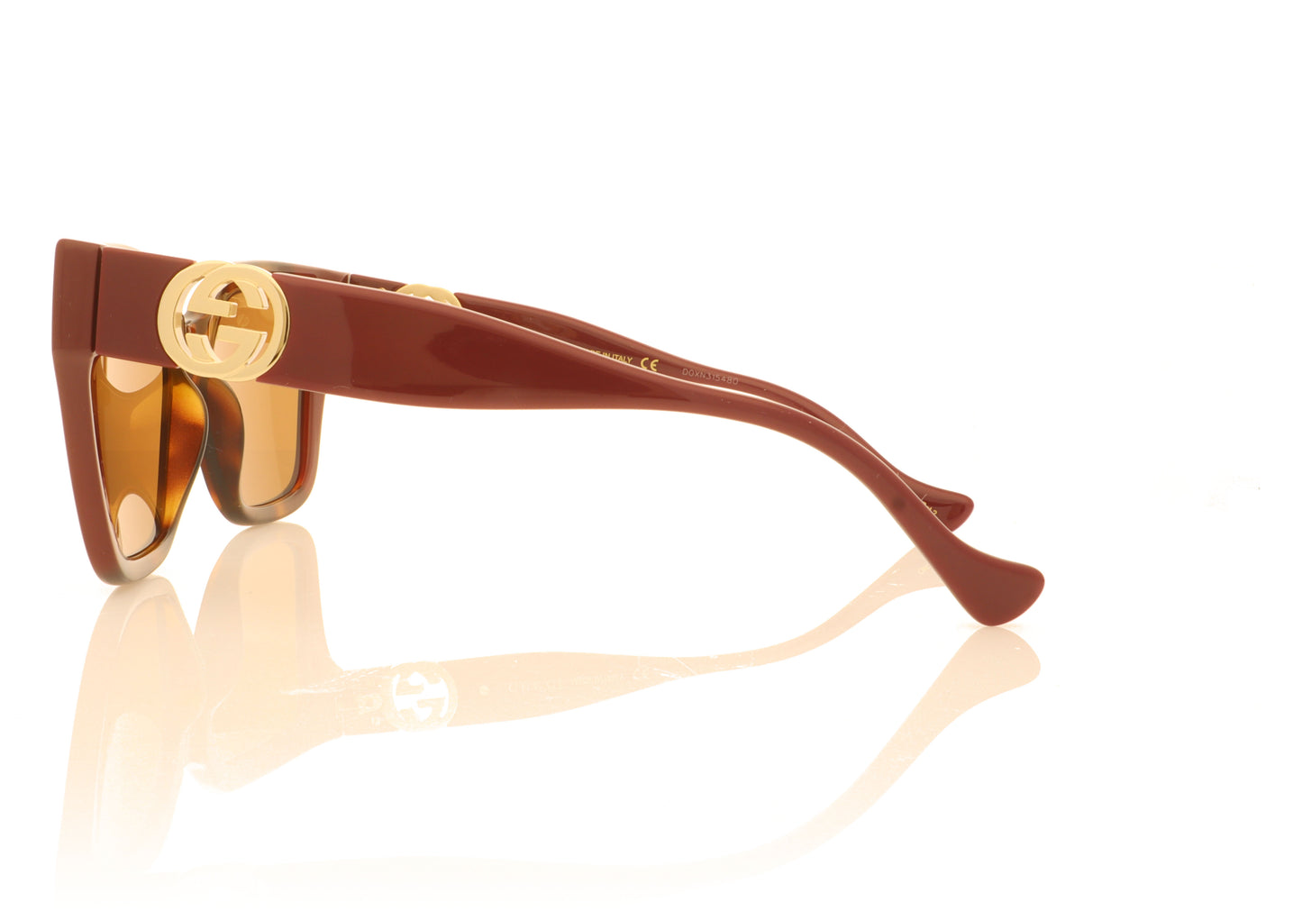 Gucci GG1023S 009 Havana Burgundy Sunglasses - Side