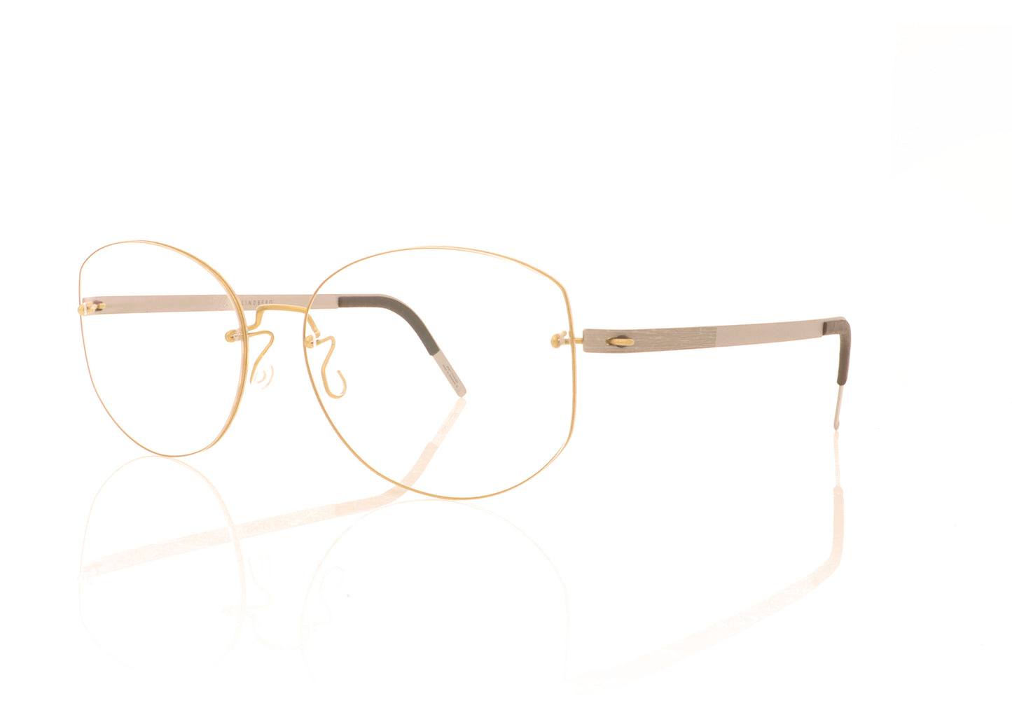Lindberg 2457 EE05 GT T614 Gold Glasses - Angle
