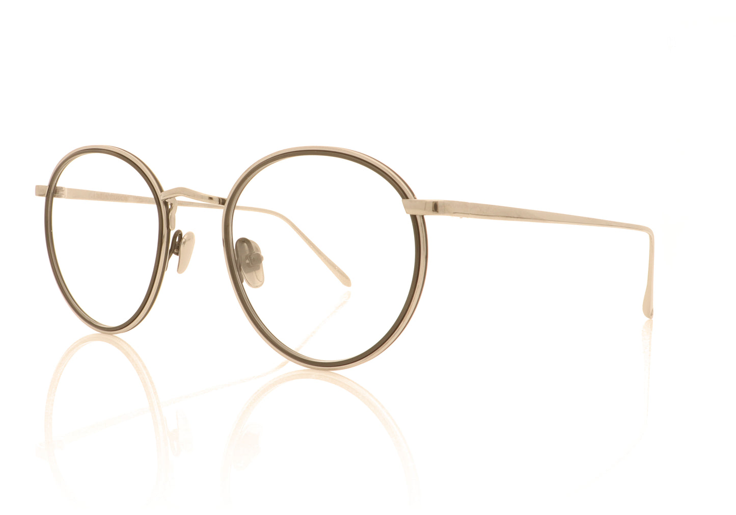 Linda Farrow Comer C3 Silver Glasses - Angle