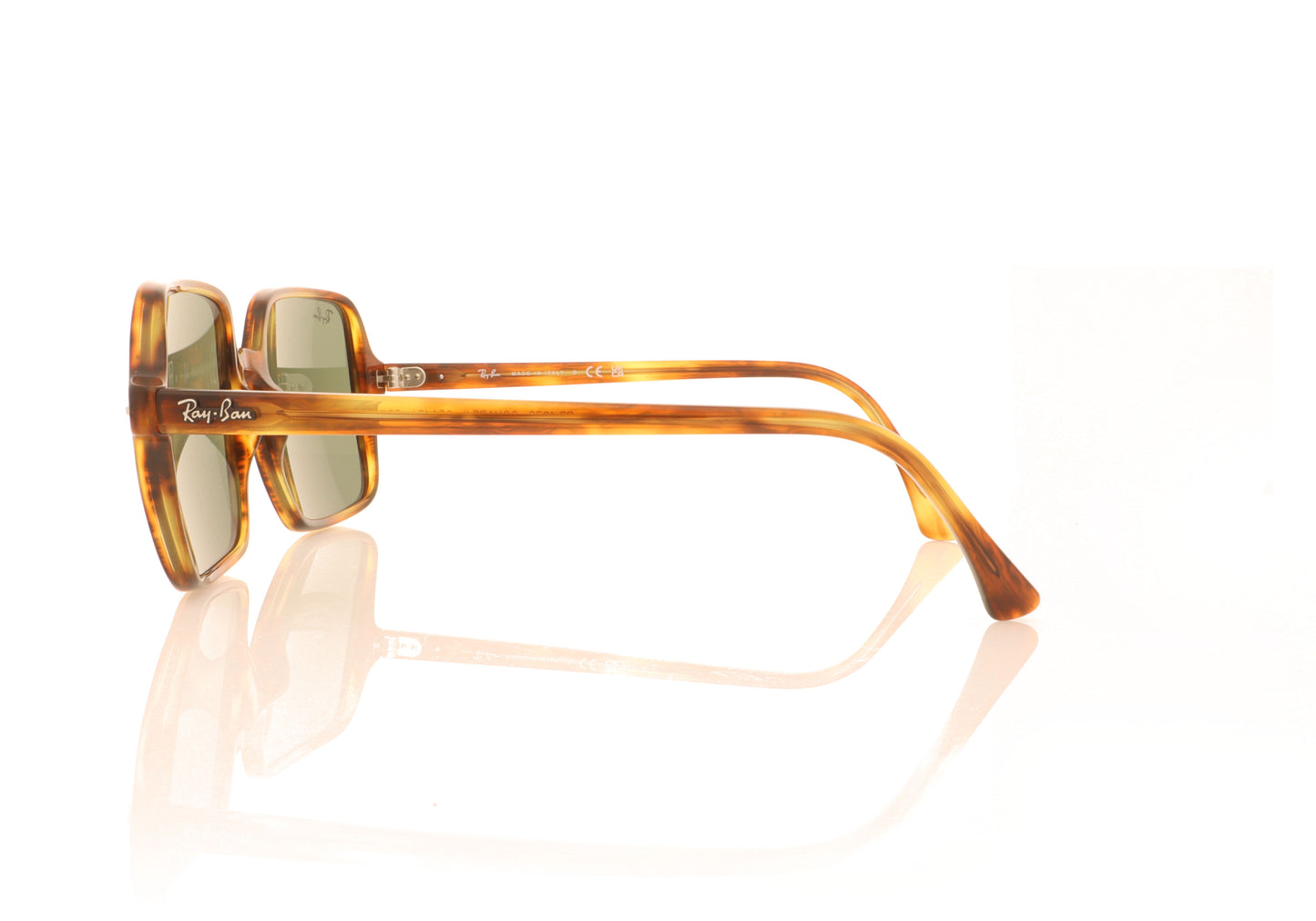 Ray-Ban Square Ii 954/31 Stripped Havana Sunglasses - Side