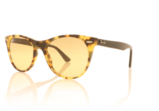 Ray-Ban Wayfarer Ii 1248AC Yellow Havana Sunglasses - Angle