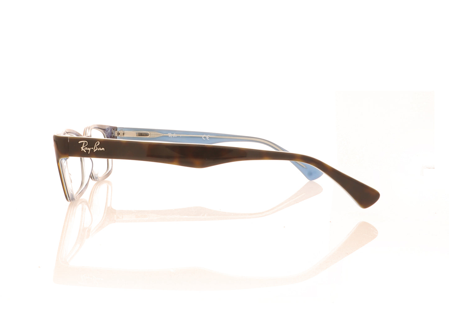 Ray-Ban 0RX5150 5023 Top Havana On Tr Azure Glasses - Side