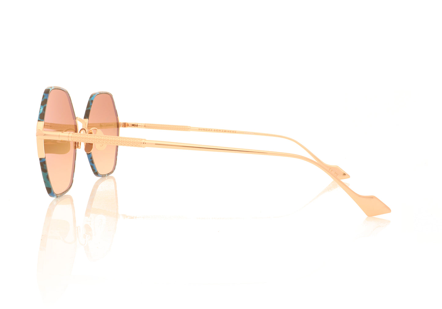 Sunday Somewhere SUN7028 01BC Rose Gold Sunglasses - Side