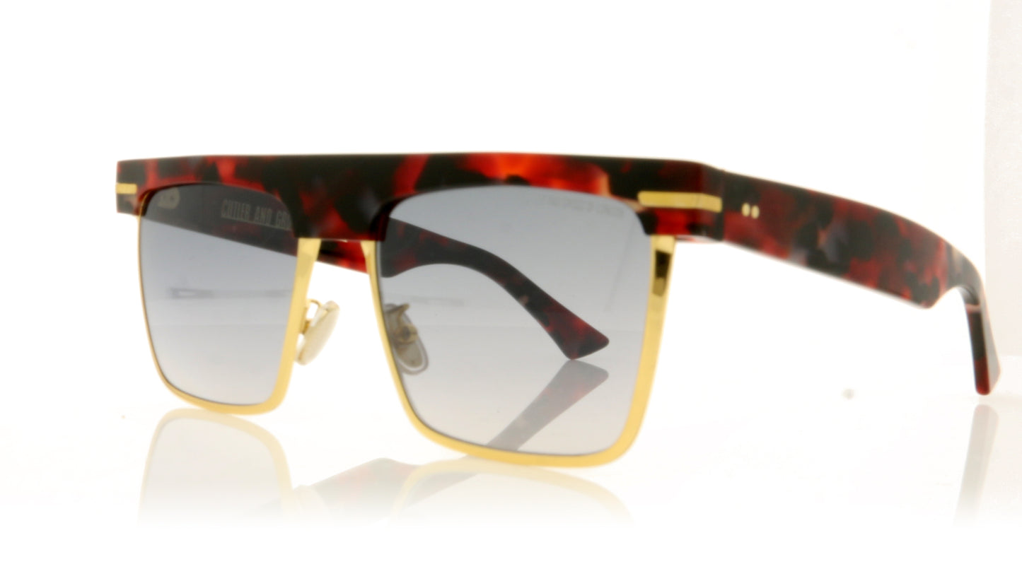 Cutler and Gross 1359 3 Red Tort Sunglasses - Angle