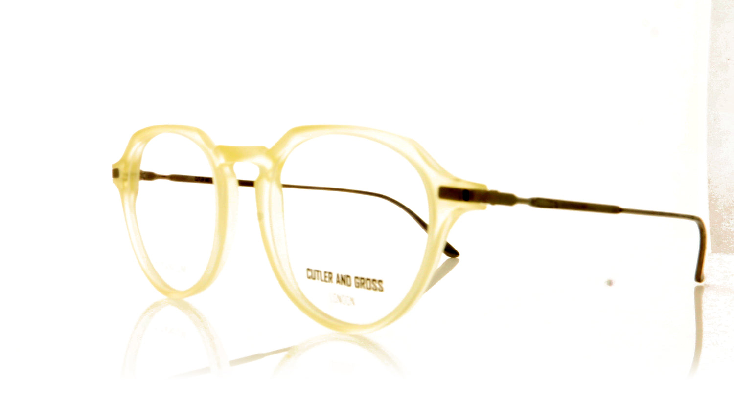 Cutler and Gross CG1302 5 Matte Clear Glasses - Angle