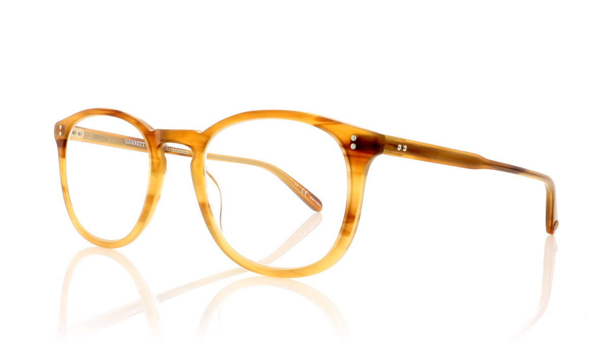 Garrett Leight Kinney 1007 BTF Blonde Tortoise Fade Glasses - Angle