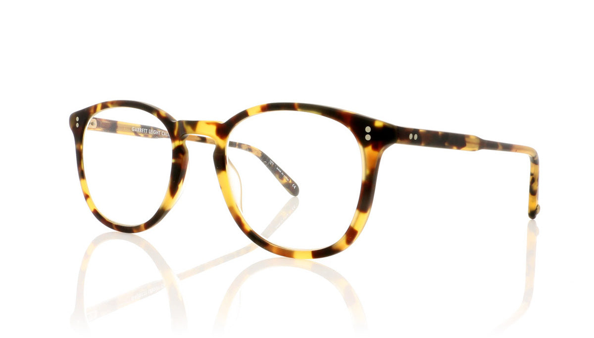 Garrett Leight Kinney 1007 MDKT Matte Dark Tortoise Glasses - Angle