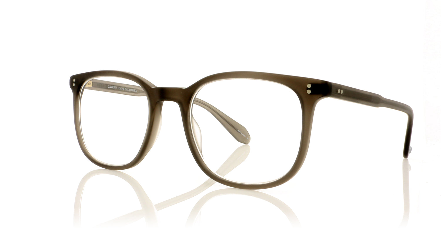 Garrett Leight Bentley 1036 MGCR Matte grey crystal Glasses - Angle