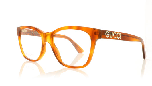 Gucci GG0420O 4 Amber Tortoise Glasses - Angle