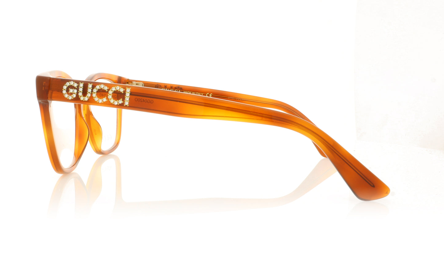 Gucci GG0420O 4 Amber Tortoise Glasses - Side