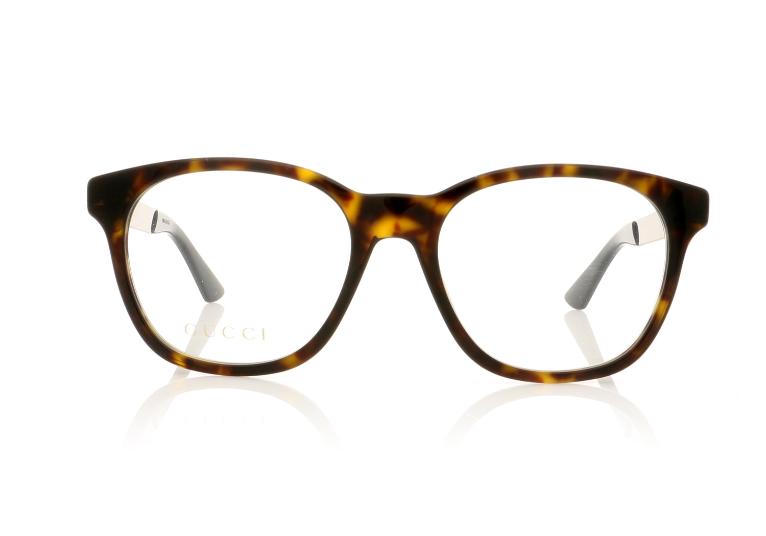 Gucci GG0690O 3 Havana Ruthenium Glasses - Front